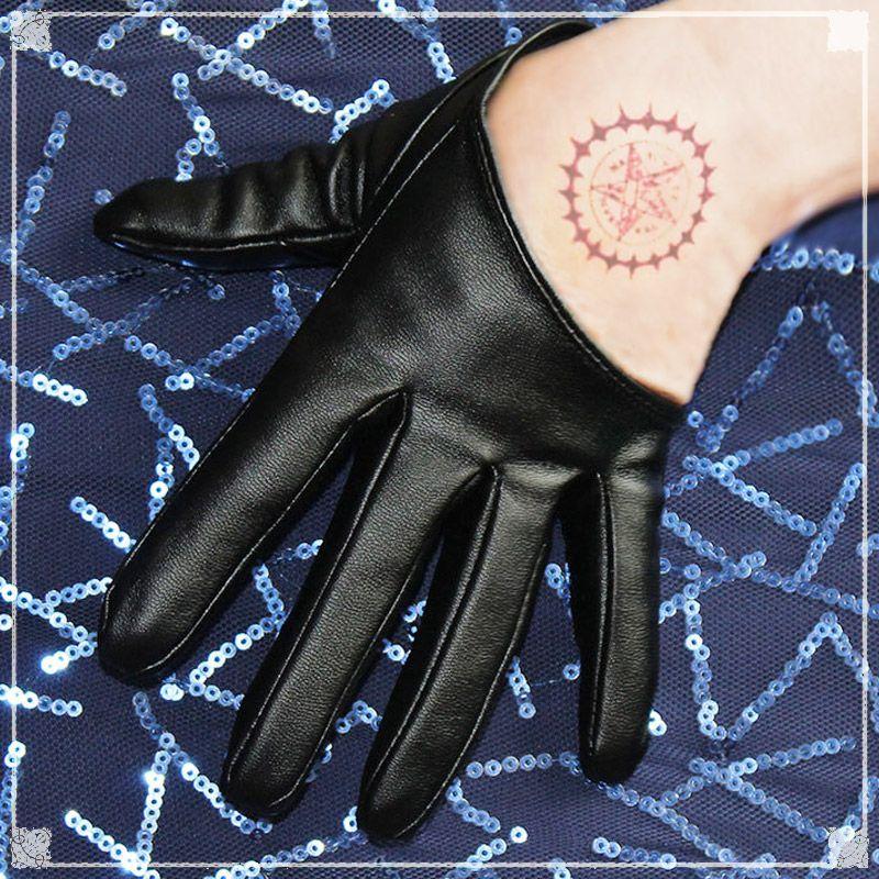 

Горячая Девушка Искусственная Кожа Полуподошвы Панк Готика Униформа Женские Перчатки Black