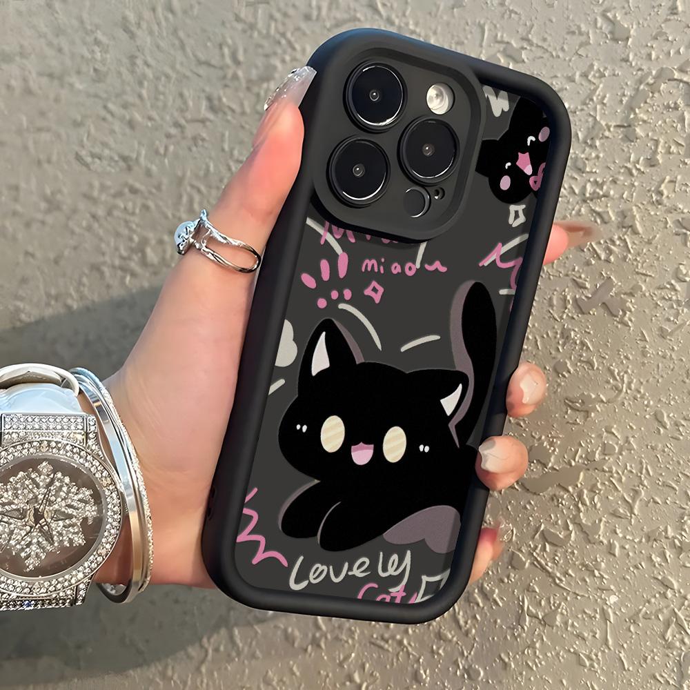 Soft TPU Phone Case For IPhone 17 Pro Max 11 13 16 15 14 12 Air 17 pro Max 16 Pro Max Shockproof Cat Animal Painted Funda Cover