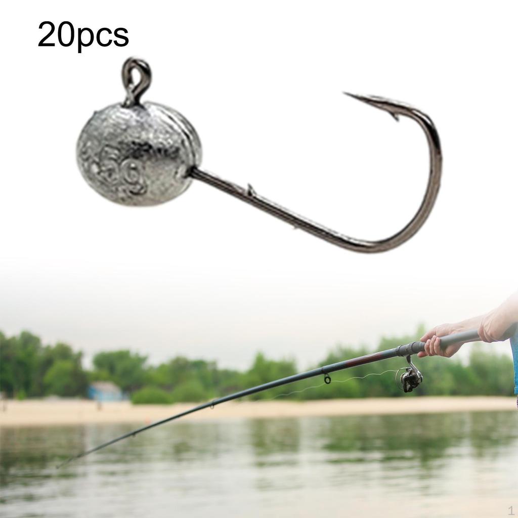 20 Pieces Egg Fishing Hooks Baits Attachments Practical High Carbon Steel Portable Equipment