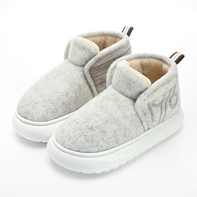 

Модные новые теплые плюшевые туфли на толстой подошве для женщин и мужчин, домашние хлопковые тапочки, нескользящие, на мягкой меховой платформе, зимние ботинки для пар 36-37