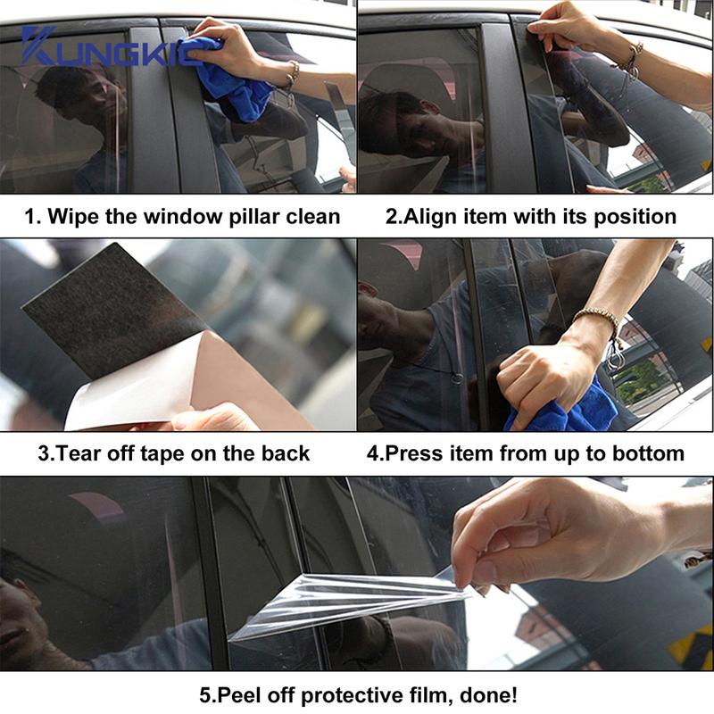 Carbon Fiber Style B Pillars Sticker For Seat Leon 2013 2014 2015 2016 2017 2018   LHD RHD Car Glossy Black Trim