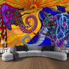Retro patterned tapestry, fantasy elephant wall hanging aesthetics, room art decoration, Bohemian mandala home wall decoration