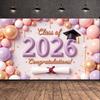 Graduation Event Display Pink Glitter 2026 Class Backdrop Class Of 2026 Display Class Of 2026 Grad Celebration Background
