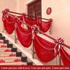 Wedding Stair Railing Flower Bow Decoration Set