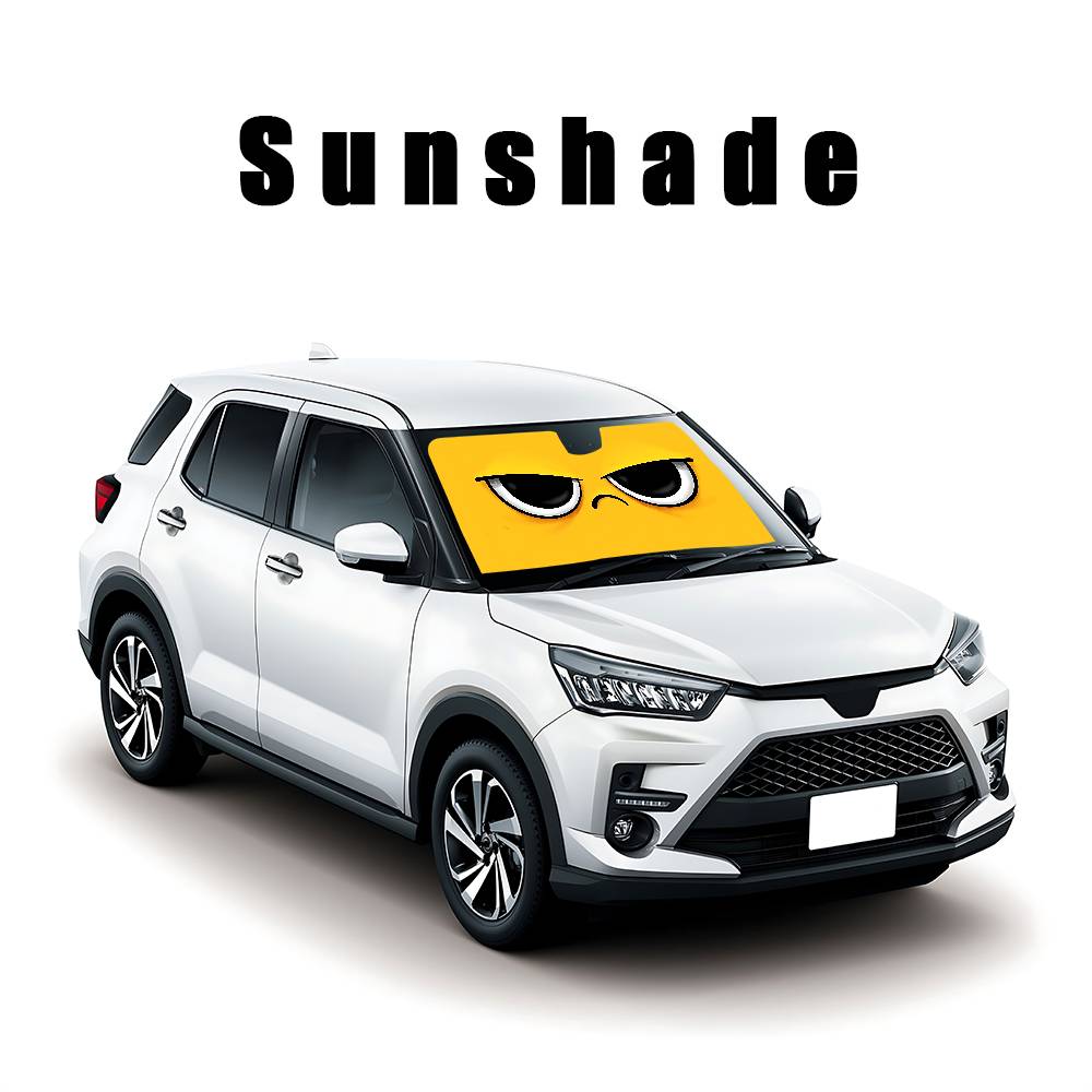 Angry Eyes Car SunShade Windshield Funny Sun Shade Foldable UV Ray Sun Visor Protector Sunshade For Front Window 130x70cm