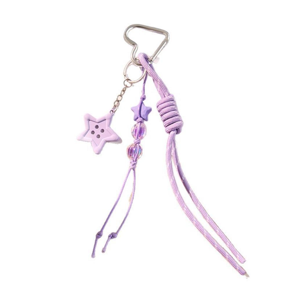 Anti-Lost Braided Rope Keychain Hand-Woven Star Bowknot Key Chain  Home Decor