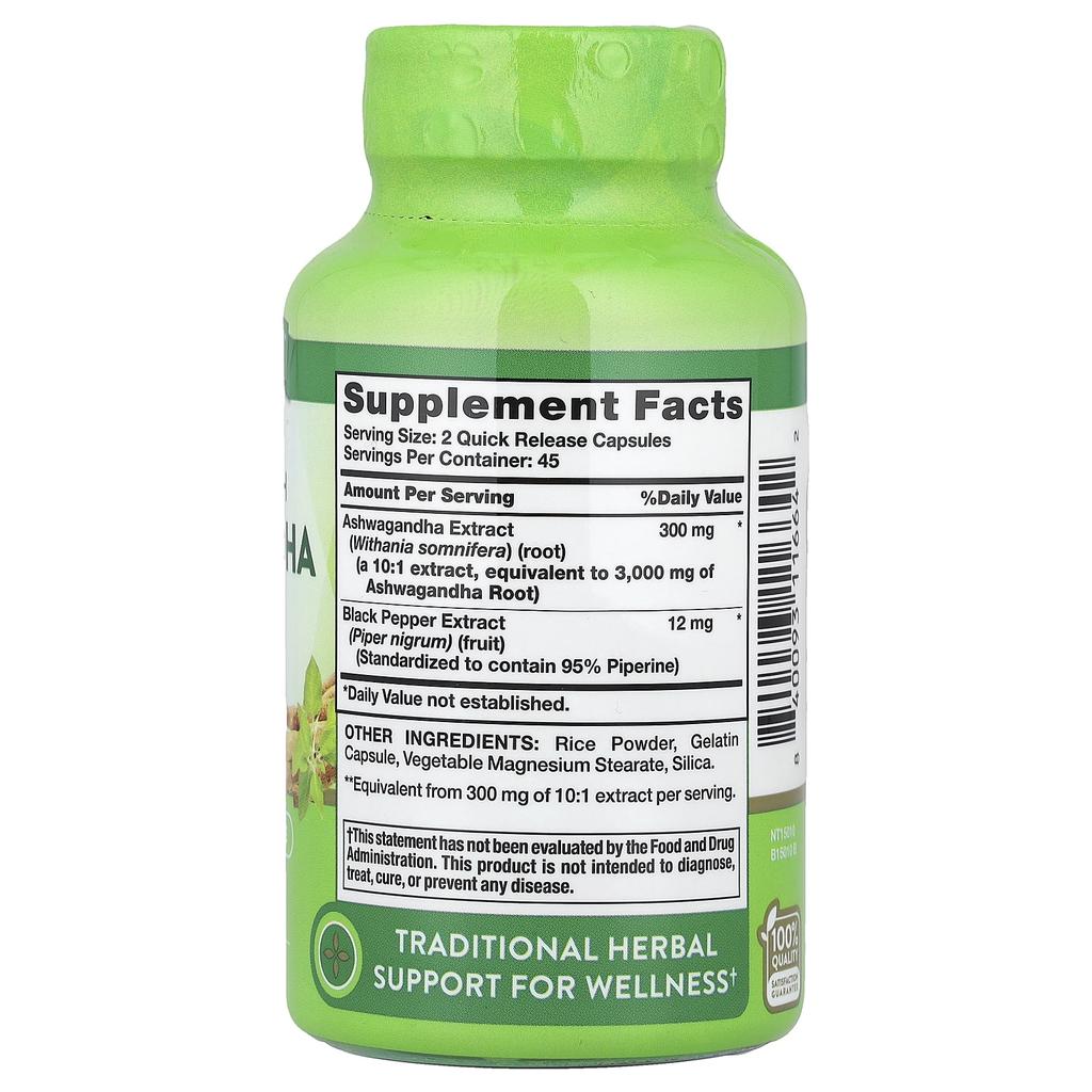 Nature's Truth Ashwagandha, Extra Strength, Rapid Release Capsules, 90