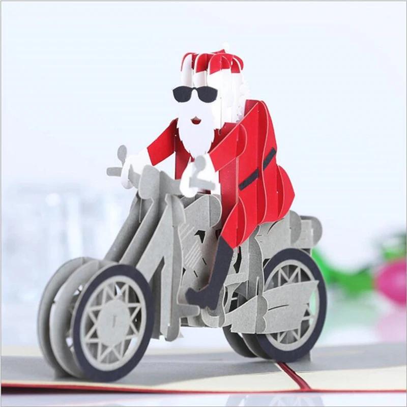 Merry Christmas Cards 3D Pop Up Christmas Tree Cards Christmas Decoration Winter Gift Laser Cut New Year Santa Greeting Cards