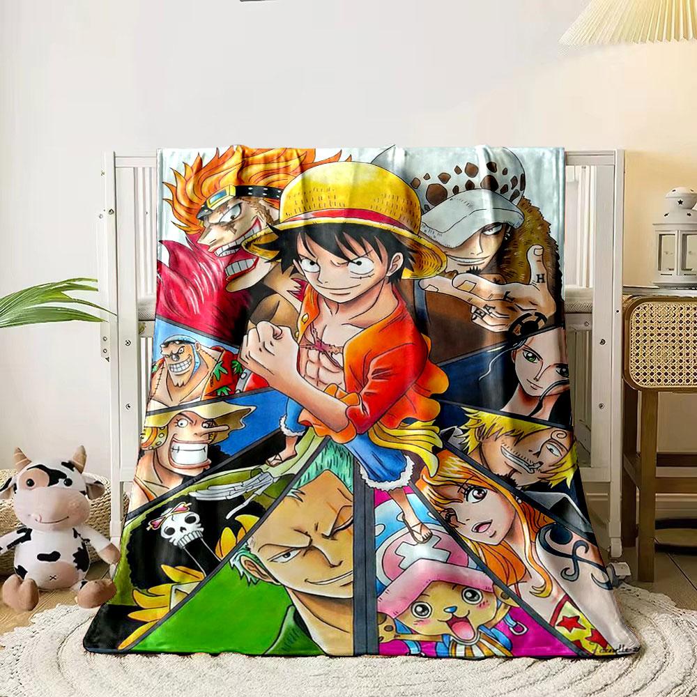 One Piece Anime Characters Blanket bedroom Blanket for Livingroom Couch lunch break Soft Cozy throw for Friend's festival Gift