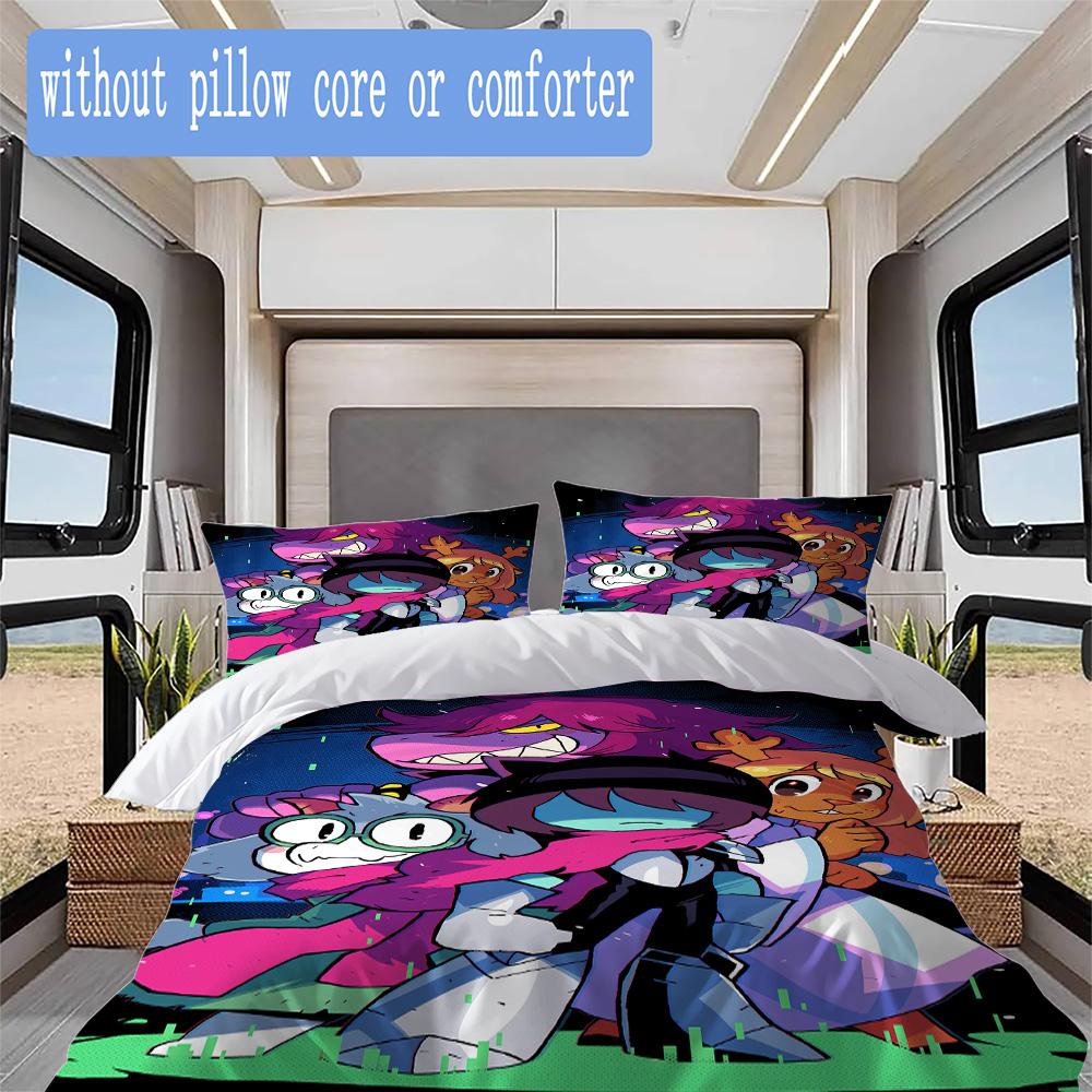 Deltarune Pattern Bedding,Quilt Set Quilt Cover Pillowcase Home Birthday Gift (1*duvet Cover+2*pillowcase,without core)XSJT0917125