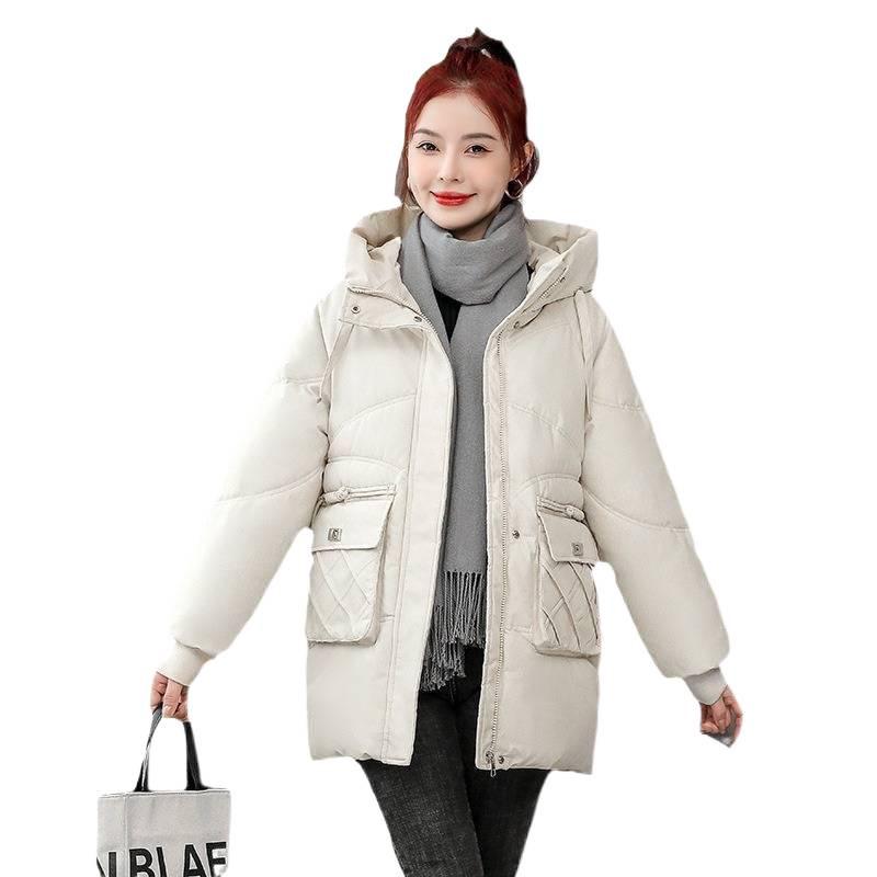 Women's Winter Mid-Length Bestseller Down Cotton Jacket - Free Shipping, Loose Fit, Thickened Padded Outerwear, Stylish Year-End Fashion.