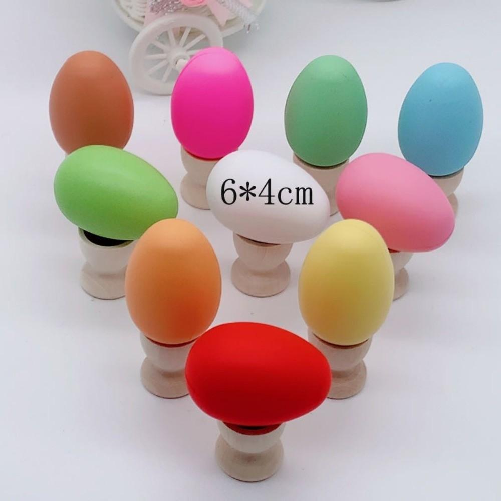 50Pcs Colorful Plastic Easter Eggs Handmade Easter Party Decoration Plastic Fake Egg  Home Decor