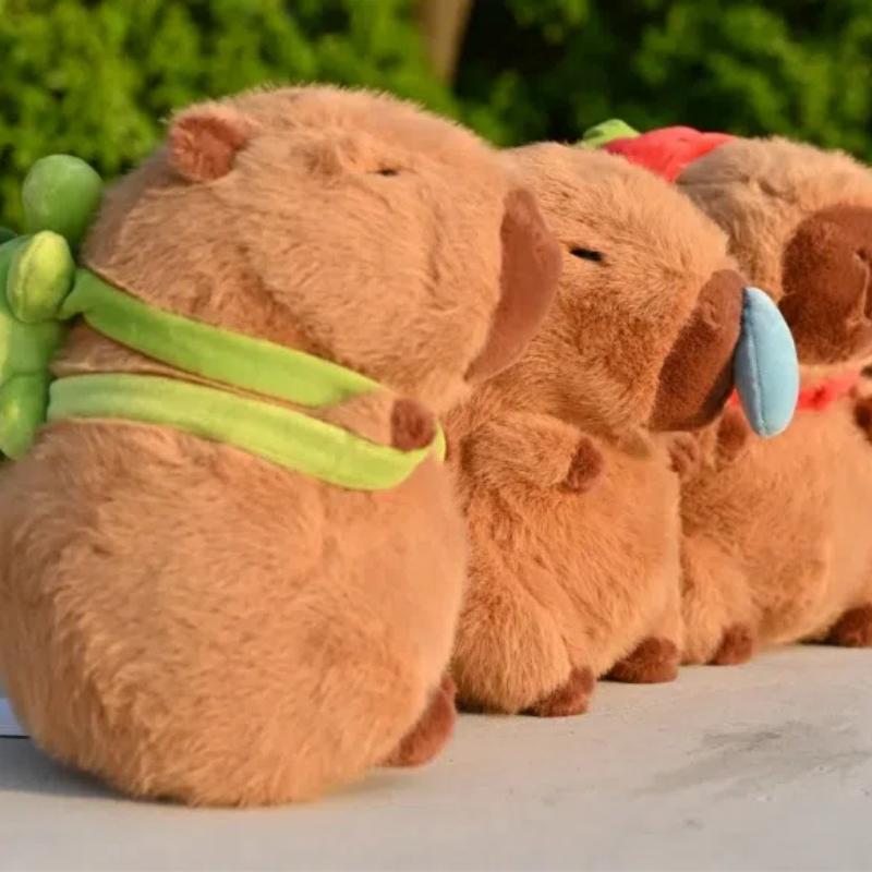 Cute Capybara Pendant Keychain Pufferfish Plush Toy Soft Doll Gifts Carry-on Bag Kawaii Pendant Creatuve Fluffty Animal Kid Gift