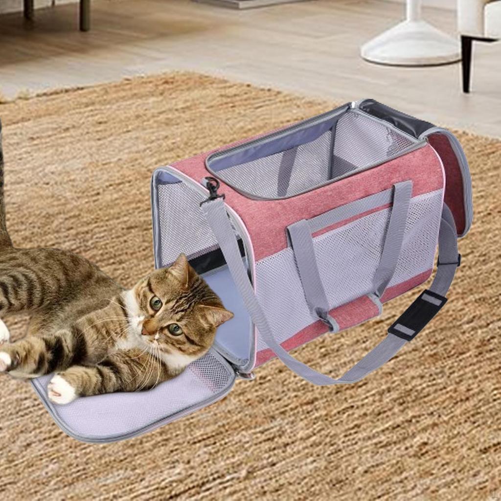 Cat Carrier Bag Airline Approved Ventilated Zipper Closure Small Dog Carrying Handbag