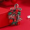 Vintage Christmas Bell Brooch with Bow - Festive Gift Pin Corsage