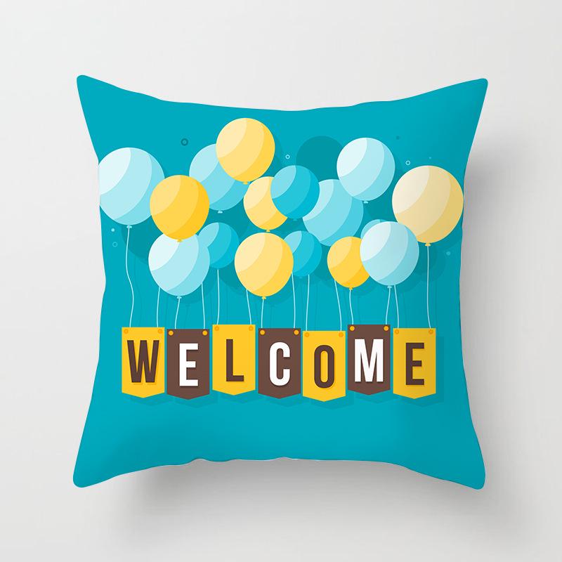 Modern Simple Pillow Letter Watercolor Print Pillow Cushion Cover Home Supplies