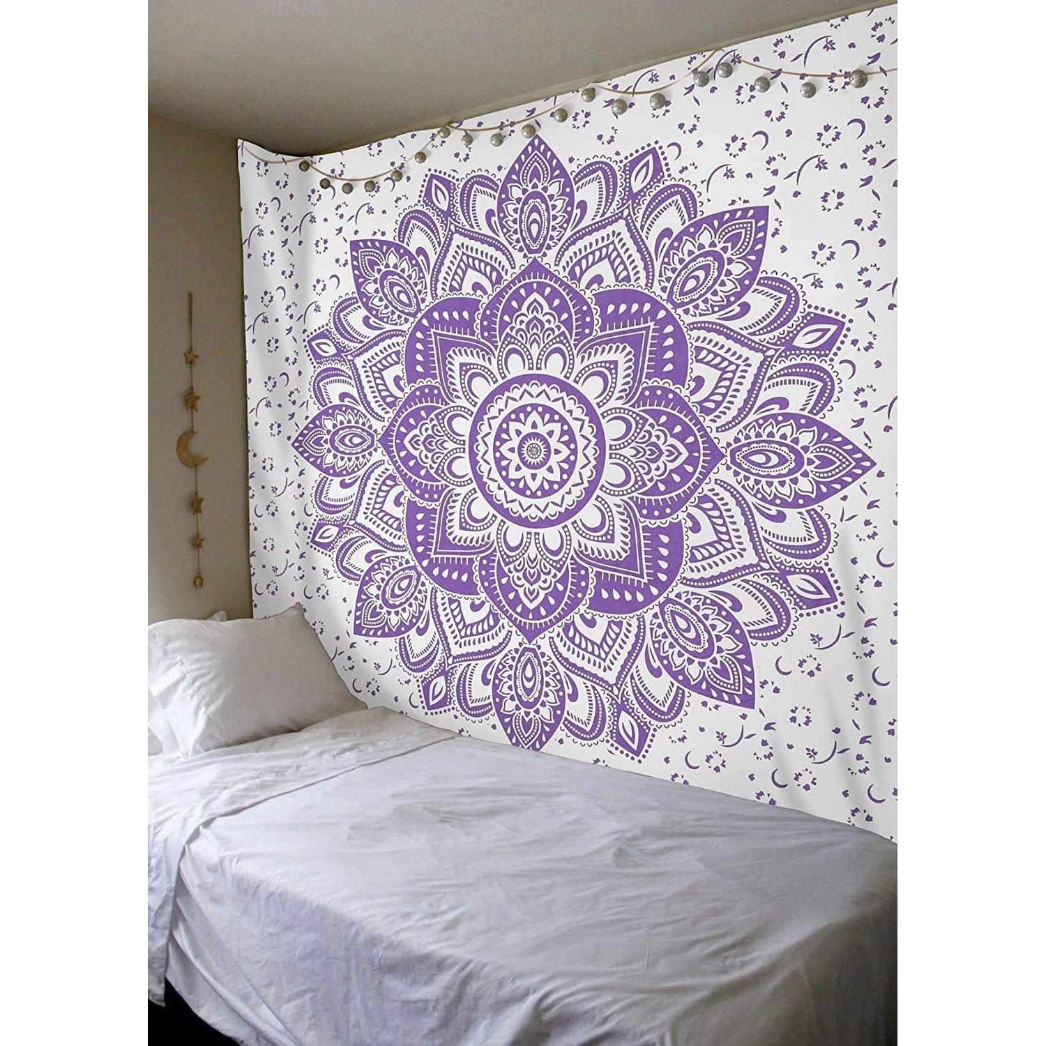 Bhagyashree Tapestry Fashion Indian Mandala Twin Purple 75x100