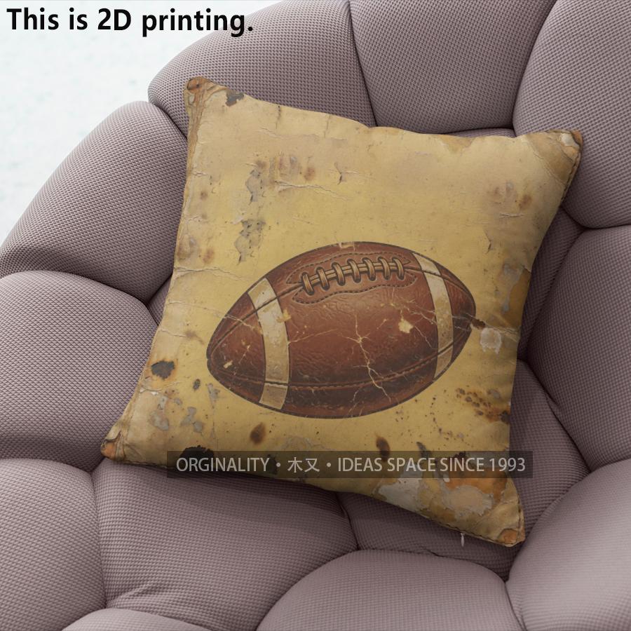 Vintage Sporty Football Soccer Print Throw Pillow Covers Pattern Cushion Cover Suitable For Sofa Bedroom Car Pillow Cover