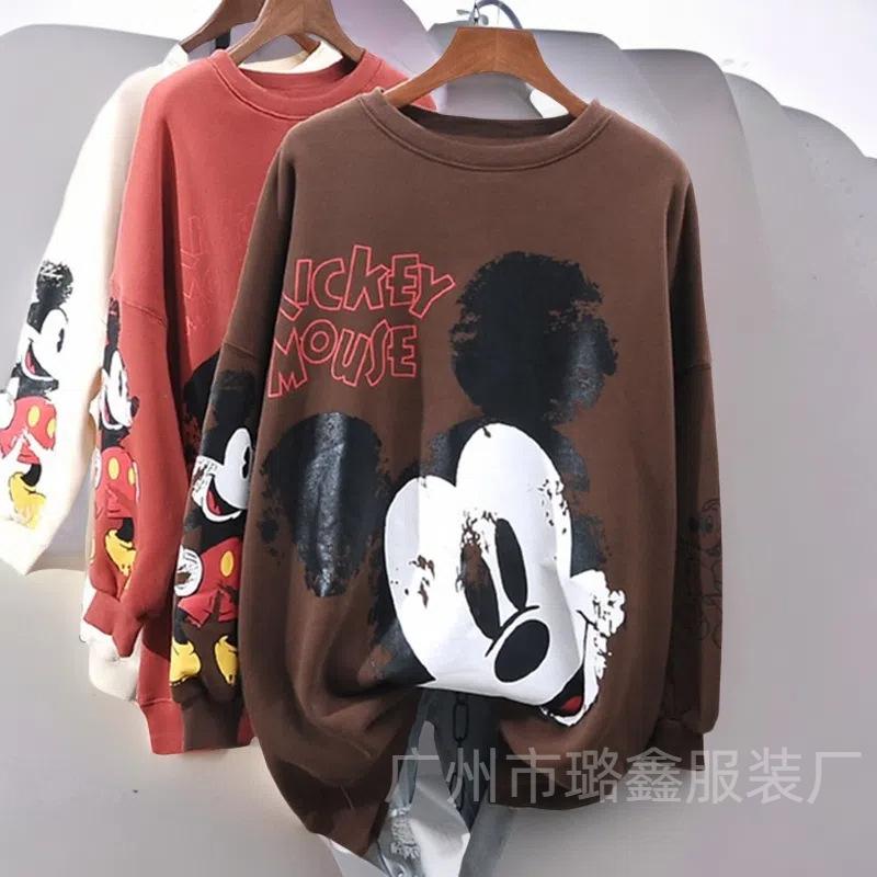 Women's O Neck Long Sleeve Oversized Sweatshirt Loose Fit Casual Pullover Top