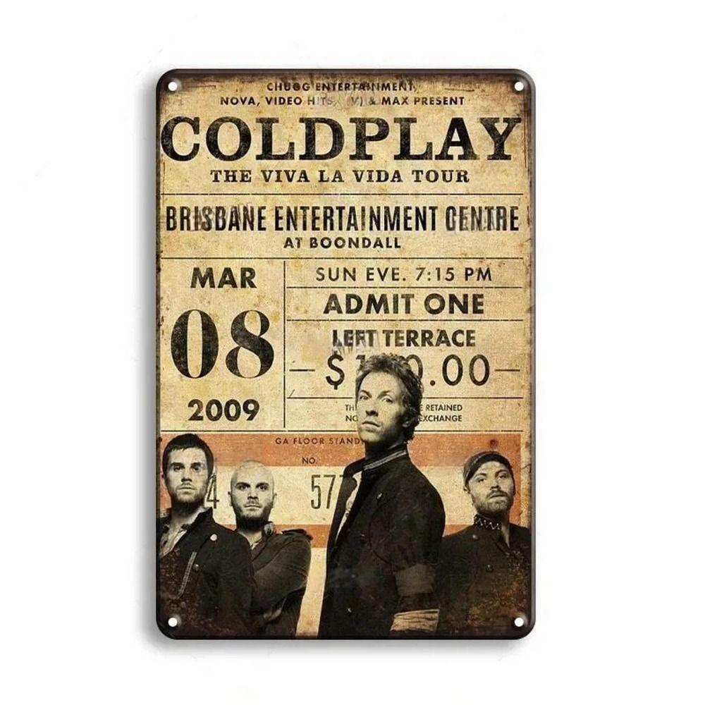 Rock Band Tin Signs, Metal Music Wall Decor 20x30cm