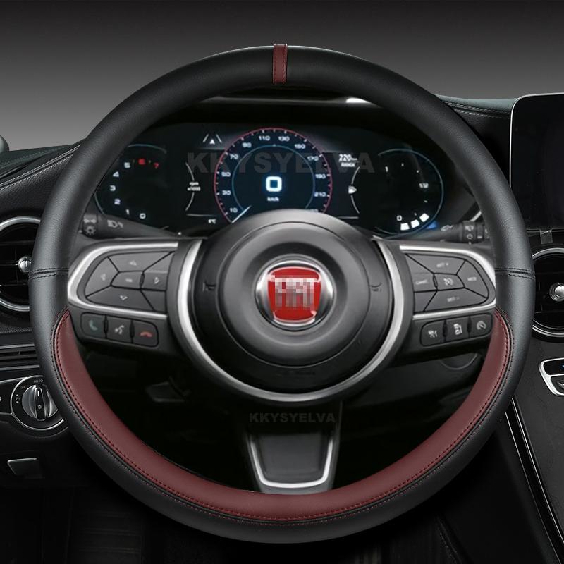 Microfiber Leather Car Steering Wheel Cover 38cm For Fiat Tipo Fullback Strada Toro Doblo Freemont Bravo Stilo Auto Accessories