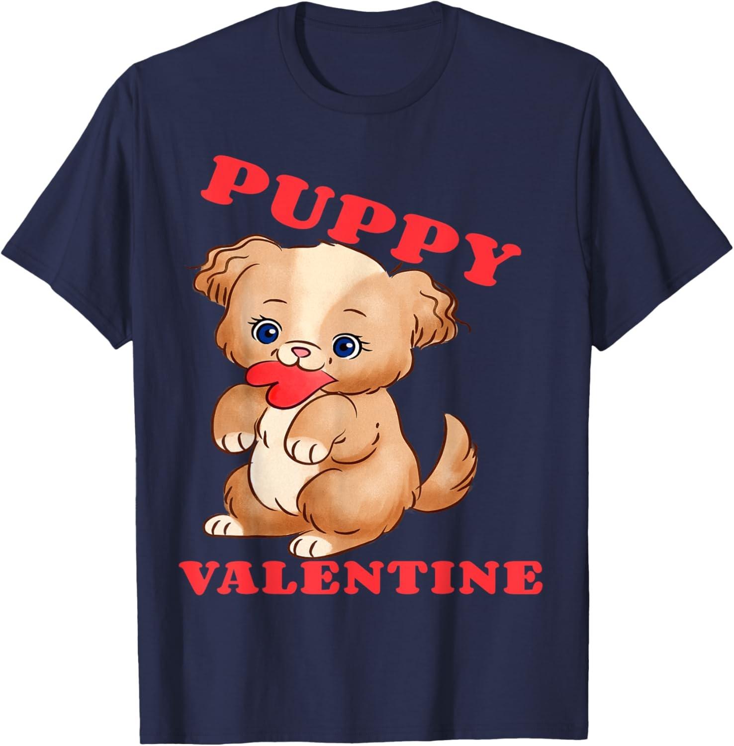 My Dog is My Valentine T-Shirt Puppy Valentines Day T-Shirt S