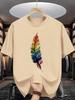 Men's Summer Casual Loose Geometric Print Comfortable Sports Crew Neck Short Sleeve