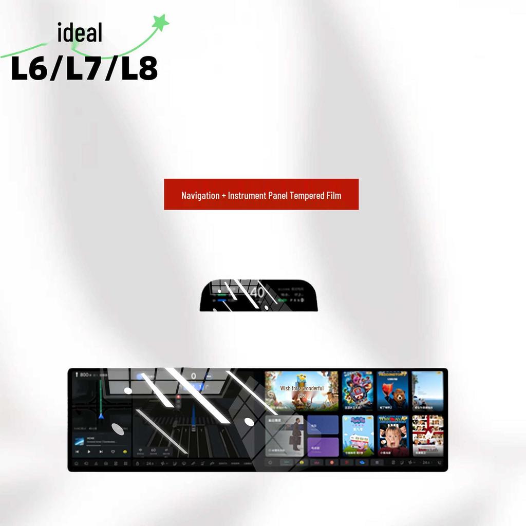 Compatible with 25 Li Auto L6/L7/L8 models: Central Control Screen Tempered Film Interior Protection, Refresh Version.