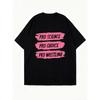 Camiseta Oversized Preta Pro Ciência Pro Escolha Pro Wrestling Estampada Roupa Casual Para Mulheres