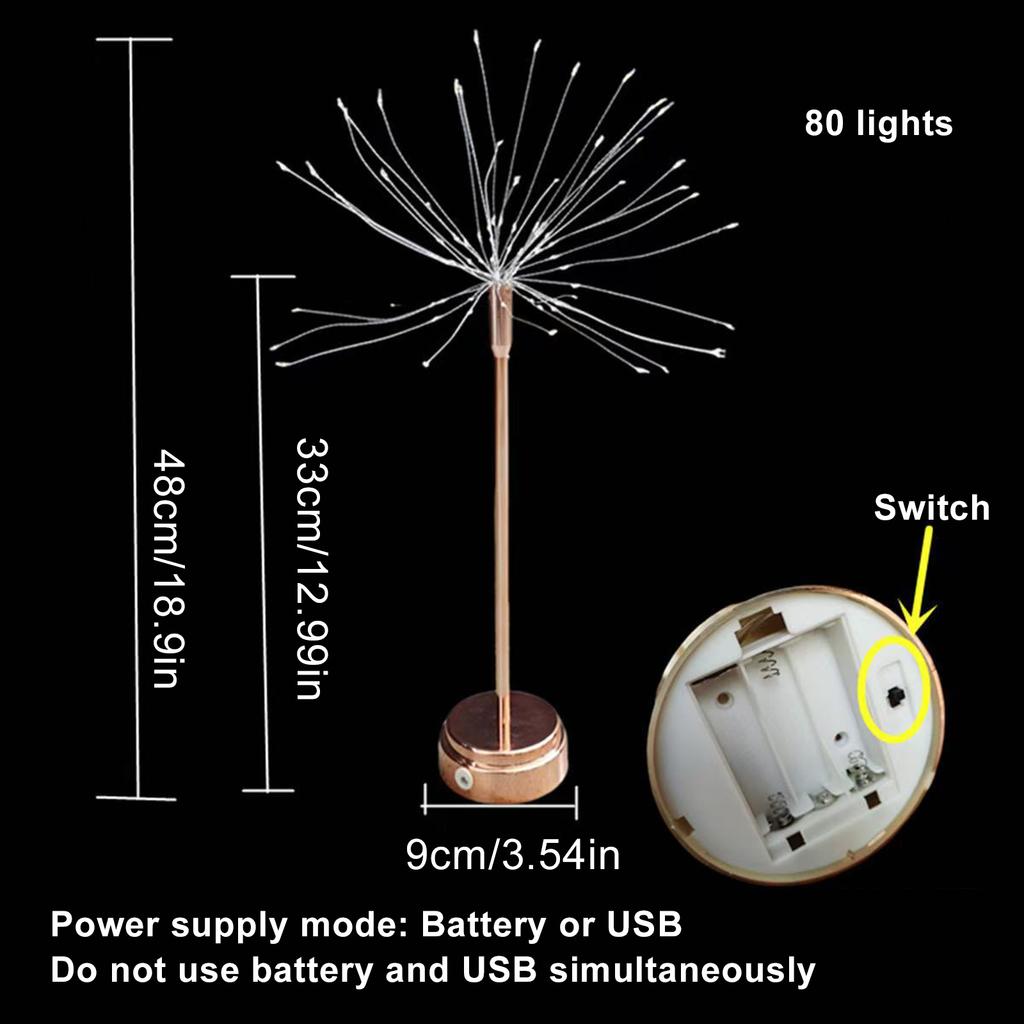 Mini Table Starburst Lights USB/Battery Christmas LED Star Light LED Twinkle Table Light for Home Party & Holiday