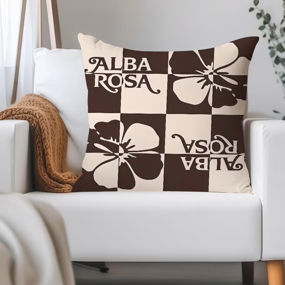 Fashion Print A-ALBA ROSA Pillow Case Applicable Space For Guest Rooms Interiors Cars Office House Decoration
