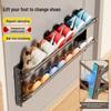 Foldable Magnetic Wall-Mounted Shoe & Towel Rack for Bathroom