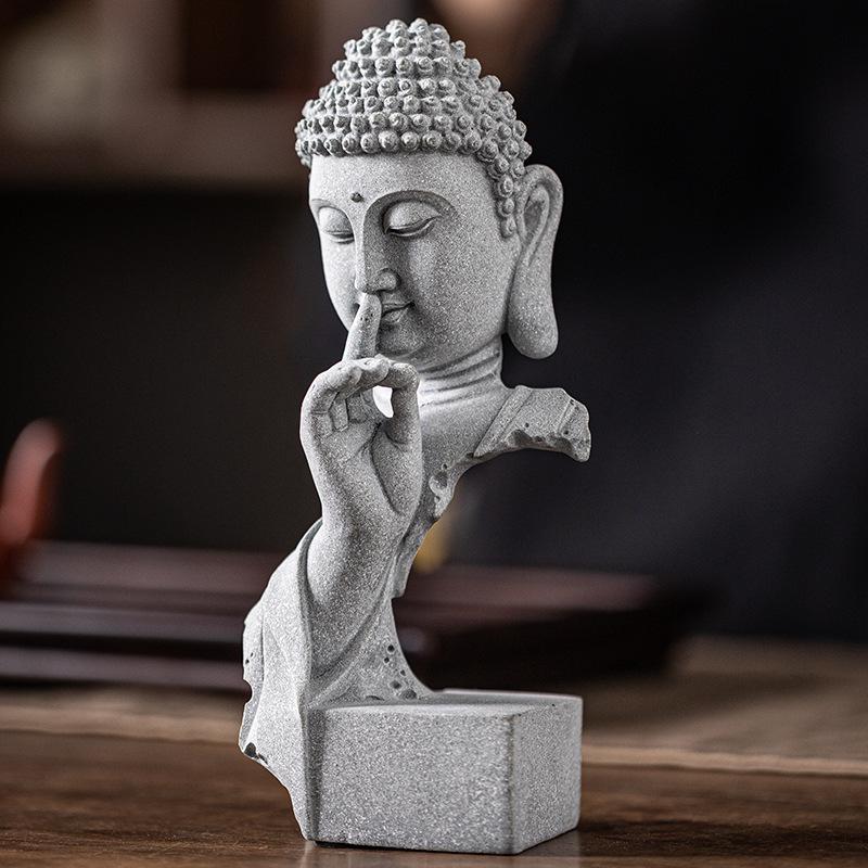 Zen-Style Xian Porcelain Buddha Ornament: Creative Desktop and Tea Room Bonsai Decoration.