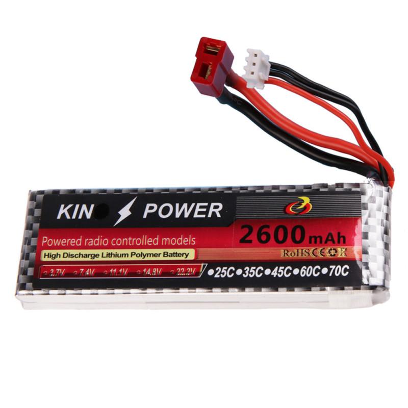 7.4V 2600mAh Lipo Battery T Plug for WLtoys 1/14 144001 RC Car Upgrade Parts