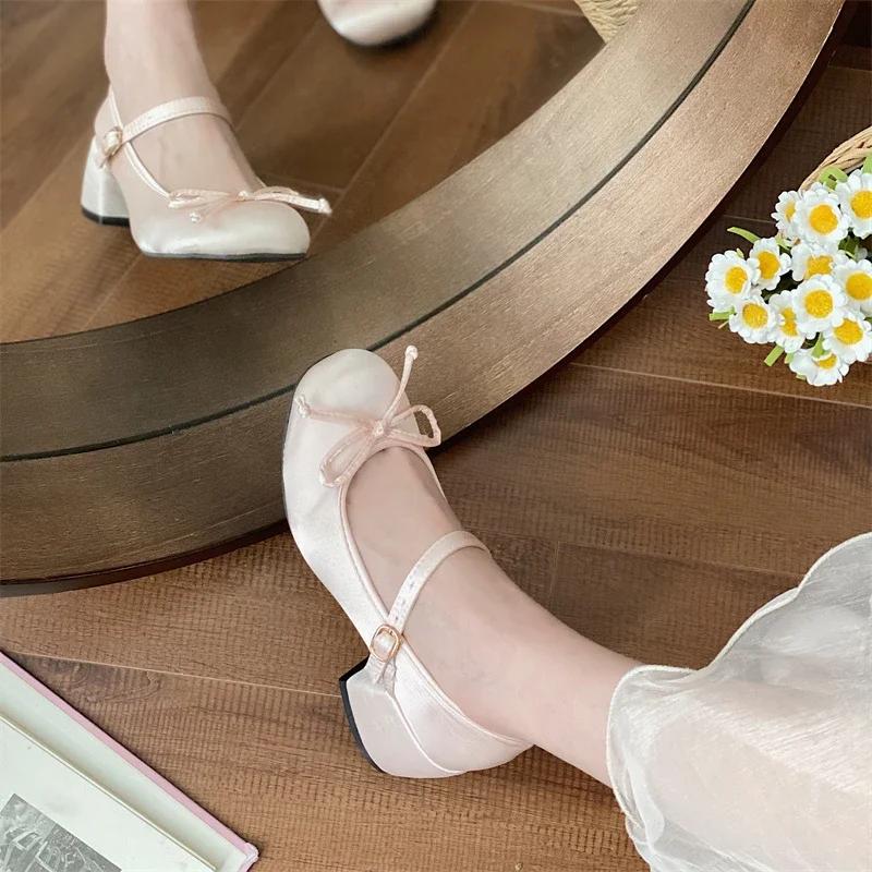Fashion 2025 Spring Autumn Mary Jane Shoes Fashion Shallow Round Toe Mid Heel Shoes Ladies Elegant Outdoor Single Pumps Shoes