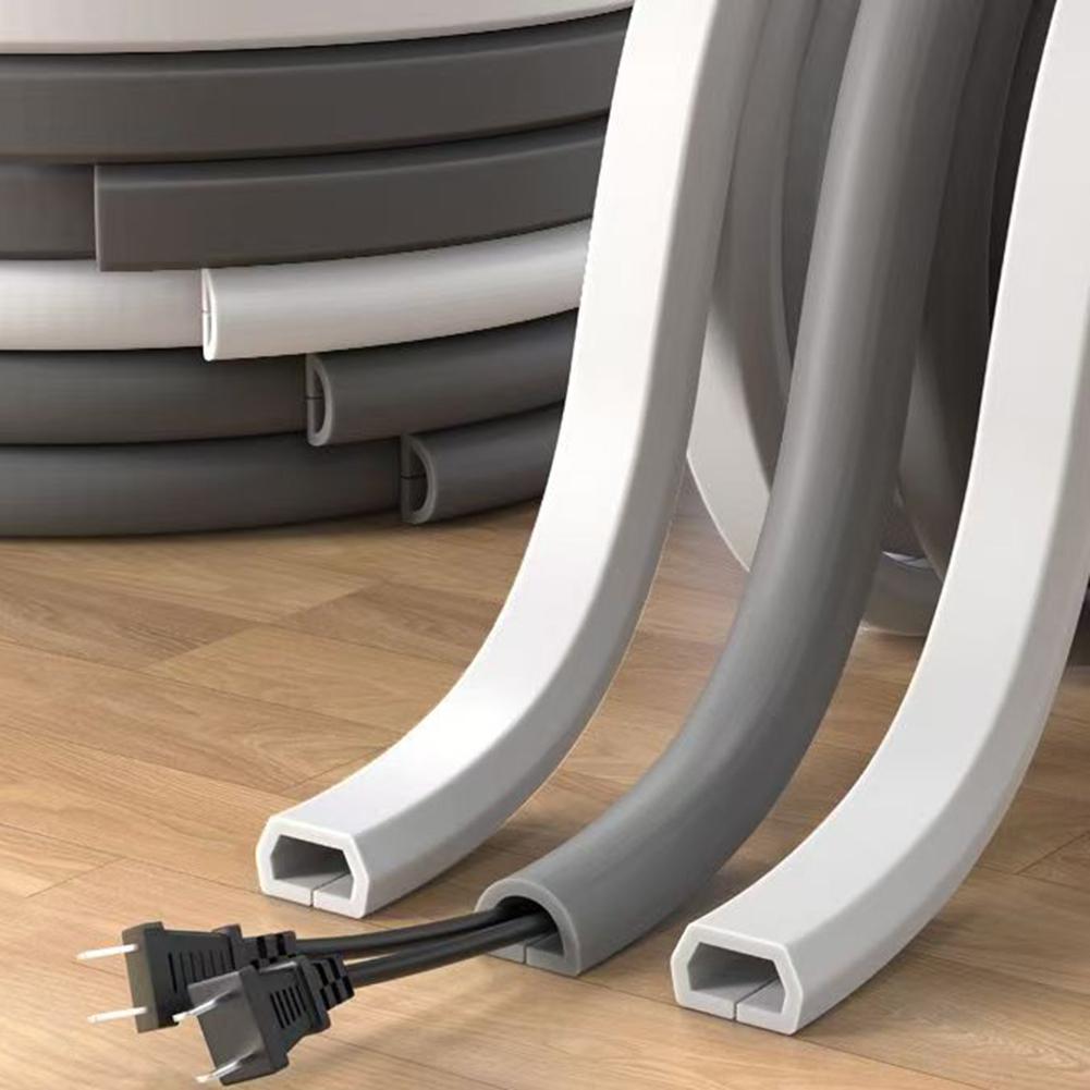 1PCS Floor Cord Cover For Wires Cord Hider Cable Management Extension Wiring Duct Trapezoid Slot Floor Cord Cover