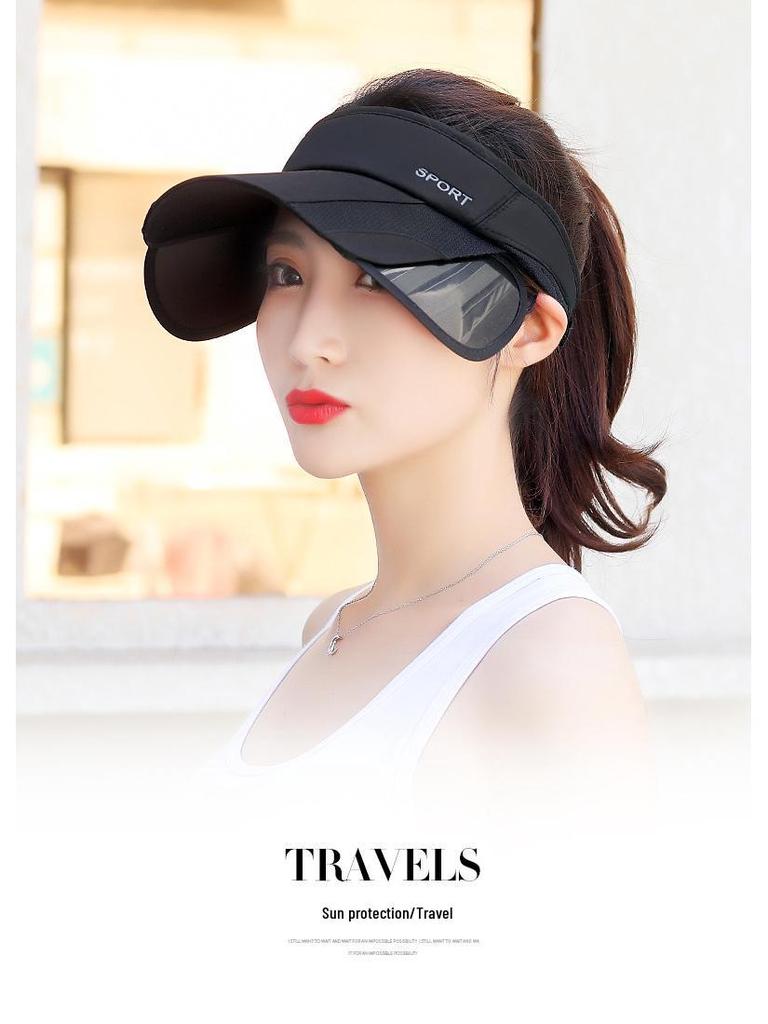 Women's Summer Sun Protection Hat with Telescopic Drawstring for Cycling