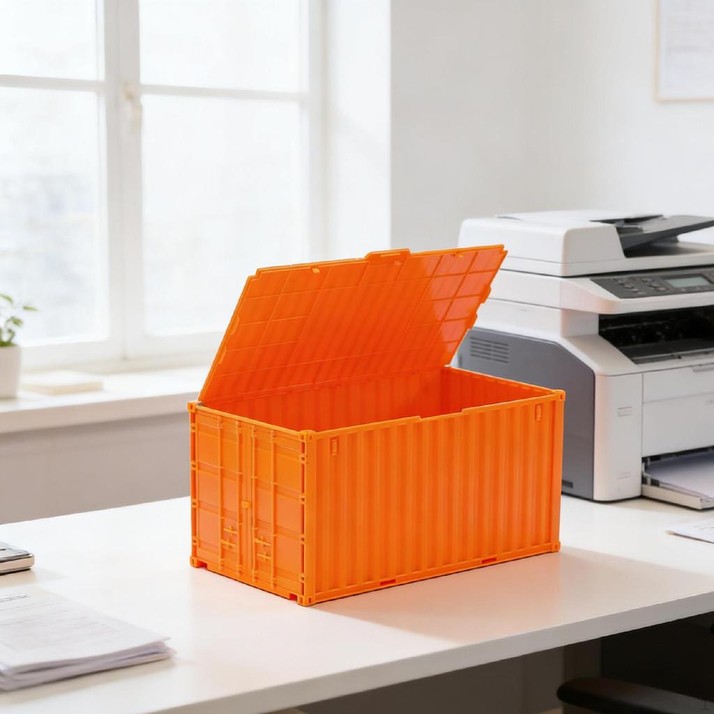 Mini Desktop Storage Box Shaped Like A Container, Large Capacity, Practical And Unique, with