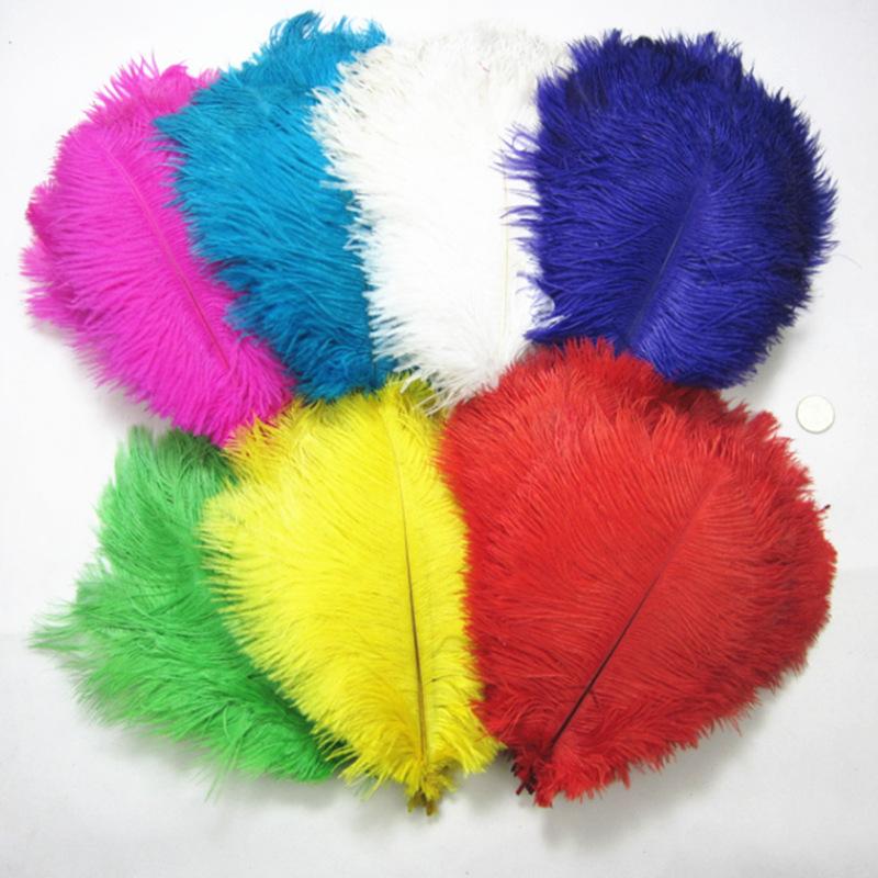 10Pcs Natural Dyed Fluffy Soft Ostrich Feather Handmade Diy Embroidery Feather Jewelry Making Dress Wedding Dress