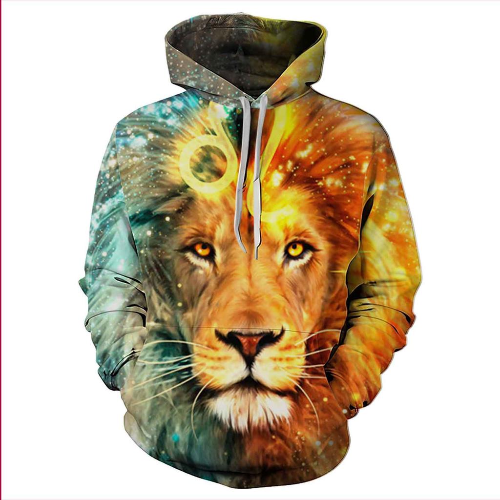 European and American new sweatshirt, tiger personality, 3D digital print casual sports hoodie, hoodie sweatshirt