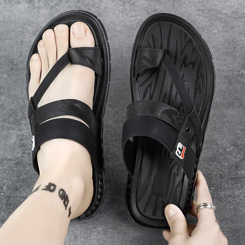 Factory straight hair Guangdong flip-flops summer wear non-slip men's slippers beach Korean version men's cold slippers