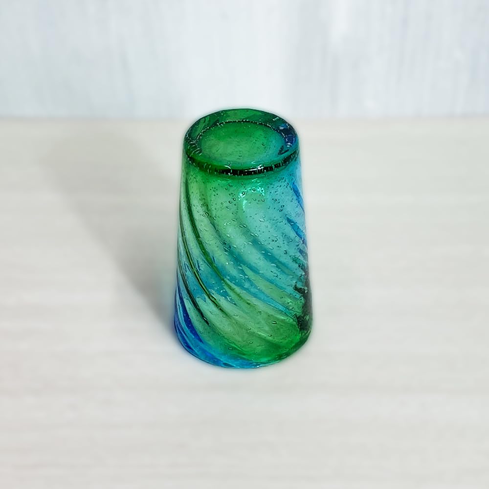 Ryukyu Glass Tumbler, Okinawa Souvenir, Awamori Glass, Cup, Stylish, Birthday Gift, Churaumi Long Glass (Light Green)