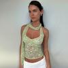 Sexy Halter Halter Lace See-through Crop Top Sling