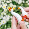 Glass Duck Miniature Statue Cute and Colorful Animal Figurine Decorations for Home Office and Garden Landscape Display