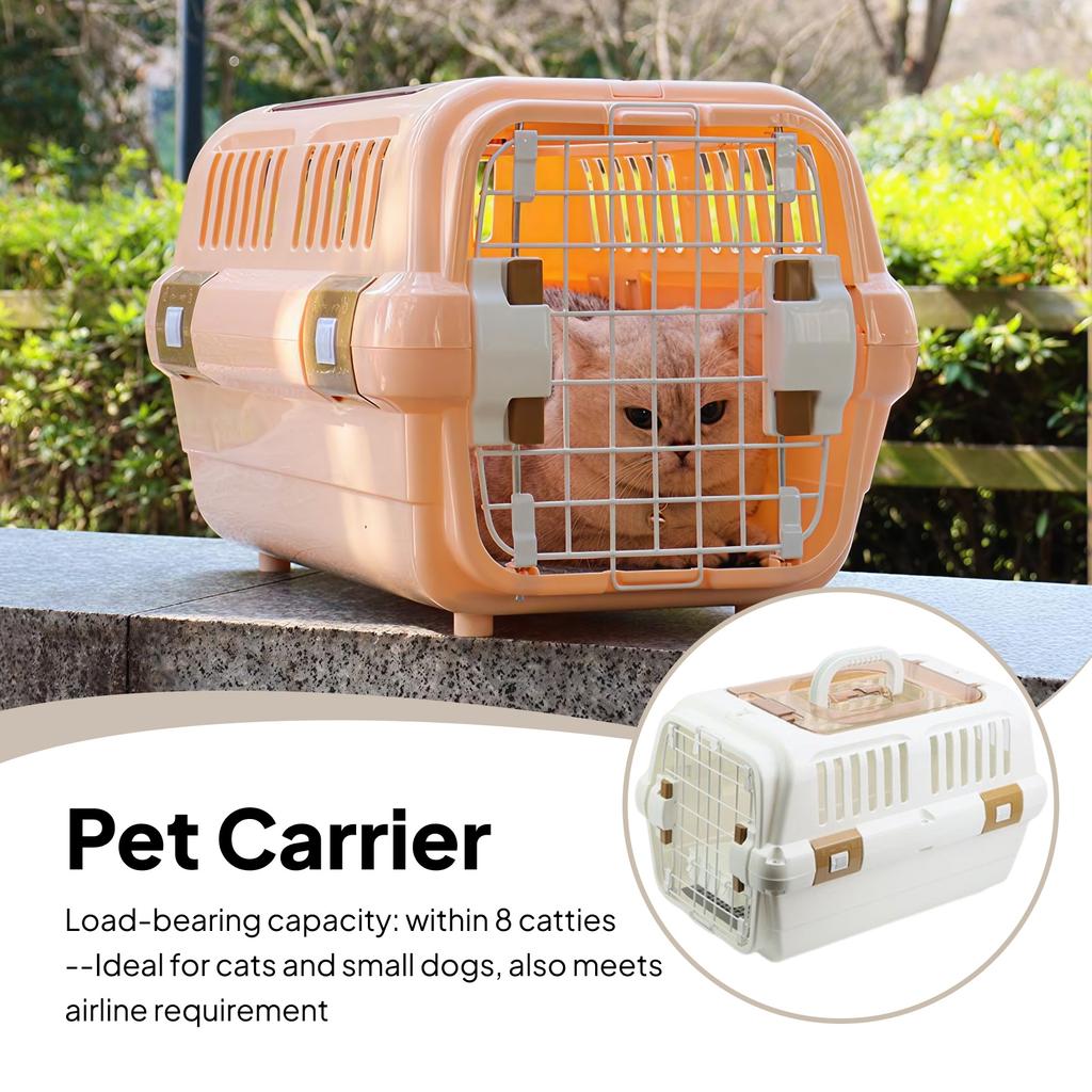 Dog Cat Carrier Hard Sided Pet Supplies Cage Indoor Outdoor Visit Hiking Pet Carrier Spacious Comfortable Portable Sturdy