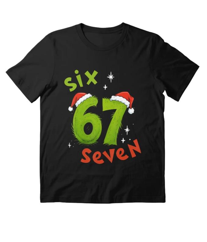 

Christmas Elements Six Seven Printed Pure Cotton Tshirt for Men and Women Y2K Oversized Holiday Gift Short Sleeved Tshirt 4XL