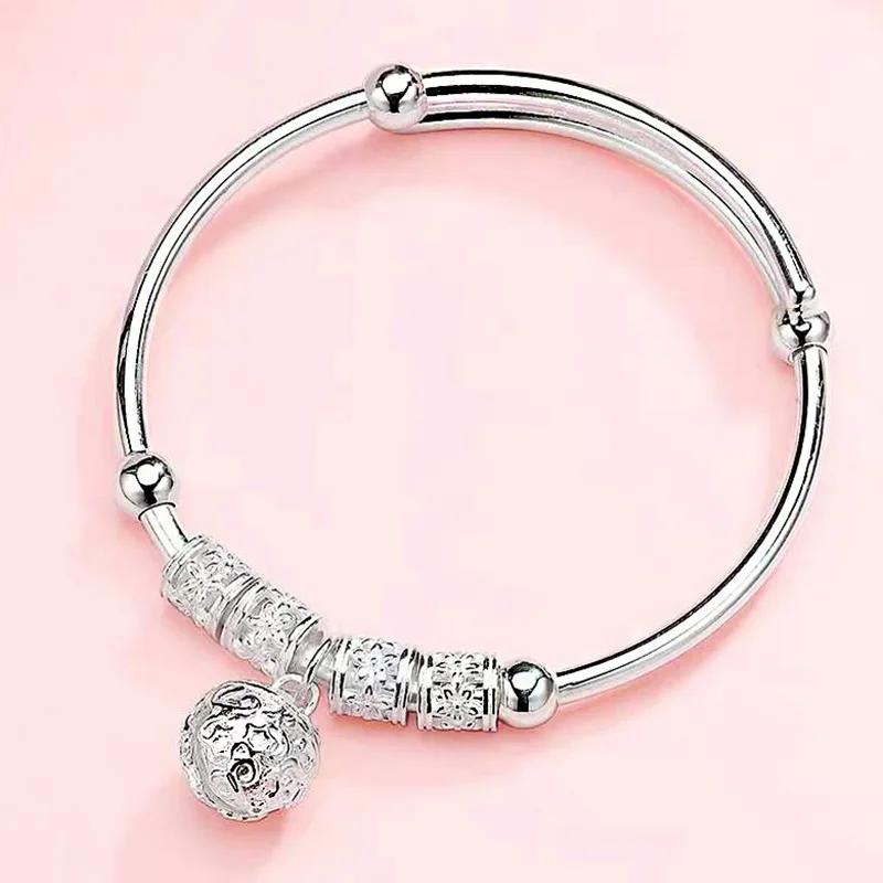 Fashion 925 Silver Bracelet Woman Luxury Designer Bracelet Adjustable Charm Bangle Girls Party Wedding Jewelry Gifts