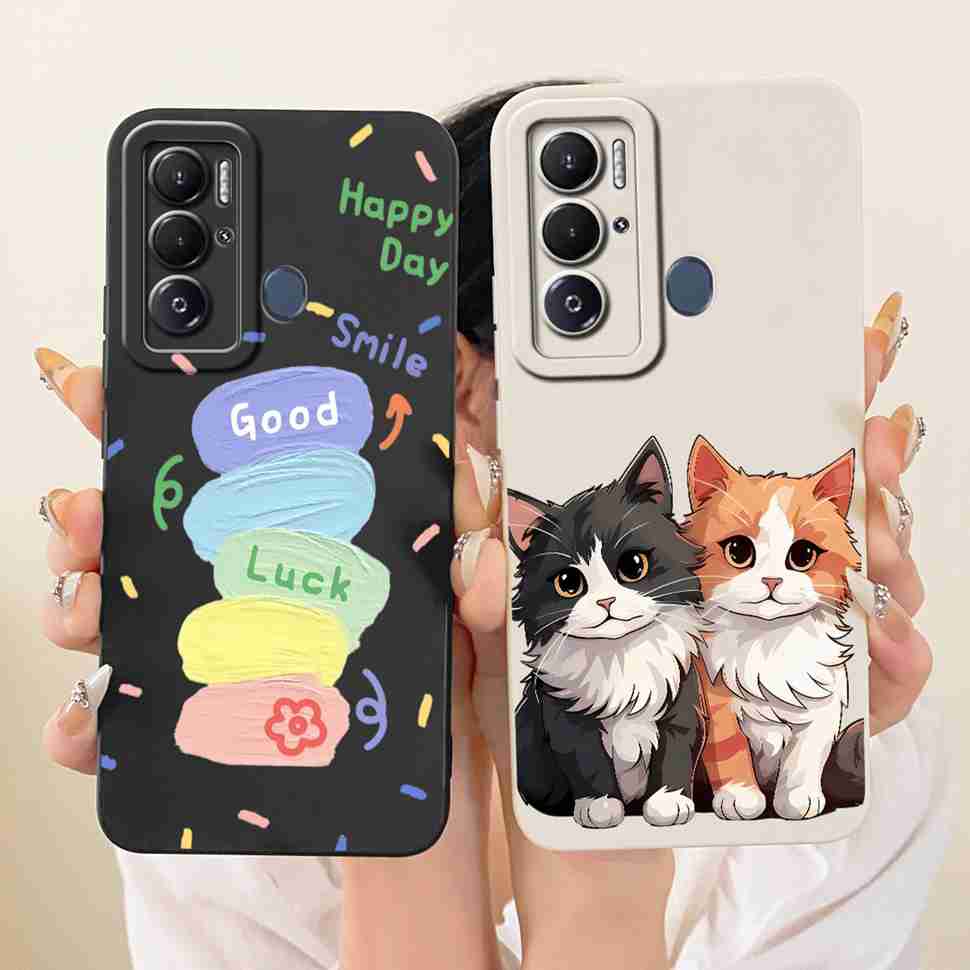 For Tecno Pova Neo Case LE6 LE6h Silicone Luxury Cute Love Rabbit Funny Back Cover For Tecno PovaNeo Phone Case Bumper