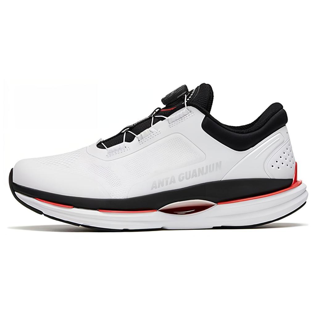 New Anta Cushioning Anti Slip And Wear Resistant Low Top Running Shoes Men's White Black Silver 112315581A-5