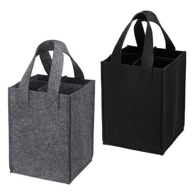 Portabottiglie da 4 bottiglie Borse regalo per vino Divisorio Feltro Borse tote per conservazione vino Borse per la spesa riutilizzabili con manici Scatola per confezione birra